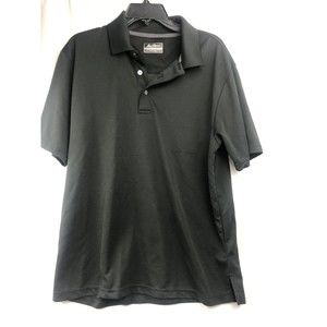 BEN HOGAN Performance Golf Polo Short Slv Shirt Solid Black Men L textured